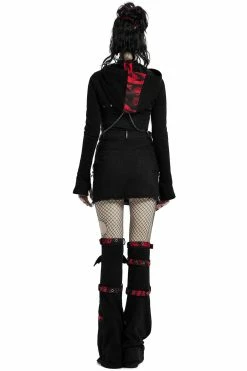 PUNK RAVE Little Black Raincloud Mini Skirt -AKUMU INK shop Occult Black Denim Skirt