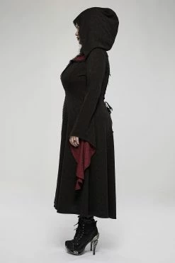 PUNK RAVE Cottagecore Creature Cloak [BLACK/RED] -AKUMU INK shop Occult womens cloak