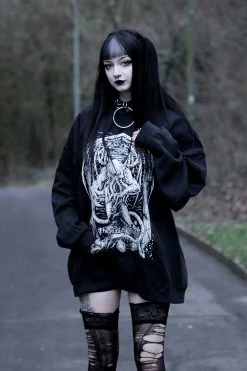 VampireFreaks The Call Of Cthulhu Sweatshirt [Tentacle Sleeves] -AKUMU INK shop Oversized Kawaii Goth Hoodie