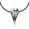 Alchemy Helm Of Awe Raven Skull Necklace