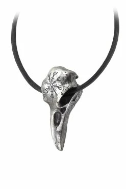 Alchemy Helm Of Awe Raven Skull Necklace -AKUMU INK shop P687 49057.1530044586.1280.1280