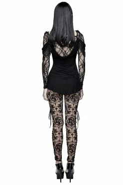 DEVIL FASHION Bathory Edwardian Cameo Mesh Leggings -AKUMU INK shop PT10702 2