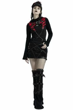 PUNK RAVE Little Black Raincloud Mini Skirt -AKUMU INK shop Pagan Goth Skirt