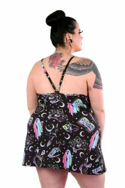 Too Fast OMG! Ghosts Skater Dress -AKUMU INK shop Pastel Goth Plus Size Dress