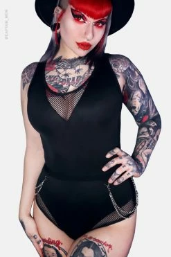 FOREST INK Venom Chain One Piece Swimsuit -AKUMU INK shop Punk Swimsuit