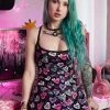 Too Fast Creepy Candy Hearts Skater Dress -AKUMU INK shop Punk dress