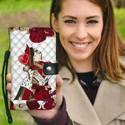 Gallery Serpentine Queen Of Hearts Alice In Wonderland Phone Wallet -AKUMU INK shop QUEENOFHEARTSPHONEWALLETPW16