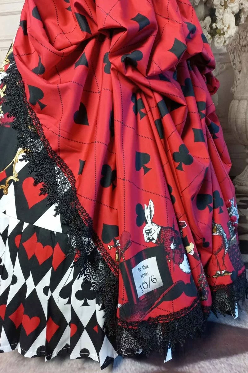 Gallery Serpentine Queen Of Hearts Alice In Wonderland Victorian Corset Gown 6 Gallery Serpentine Queen Of Hearts Alice In Wonderland Victorian Corset Gown - Image 4