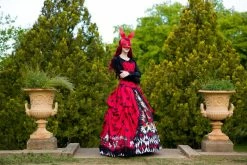 Gallery Serpentine Queen Of Hearts Alice In Wonderland Victorian Corset Gown 17 Gallery Serpentine Queen Of Hearts Alice In Wonderland Victorian Corset Gown -AKUMU INK shop QueenofHeartsAIWcorsetgownLinnetphoto4