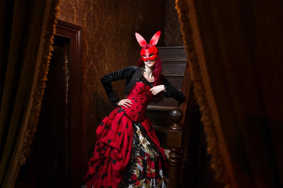 Gallery Serpentine Queen Of Hearts Alice In Wonderland Victorian Corset Gown 11 Gallery Serpentine Queen Of Hearts Alice In Wonderland Victorian Corset Gown - Image 9
