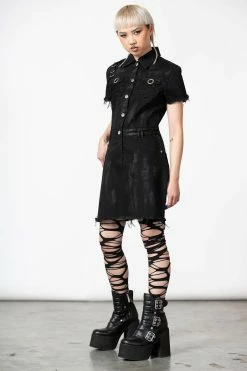 KILLSTAR Ree-Vival Denim Dress -AKUMU INK shop REE VIVAL DENIM DRESS W D x1600copy