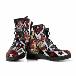 Gallery Serpentine Queen Of Hearts Alice In Wonderland Vegan Women's Boots, FREE Shipping -AKUMU INK shop REG1022