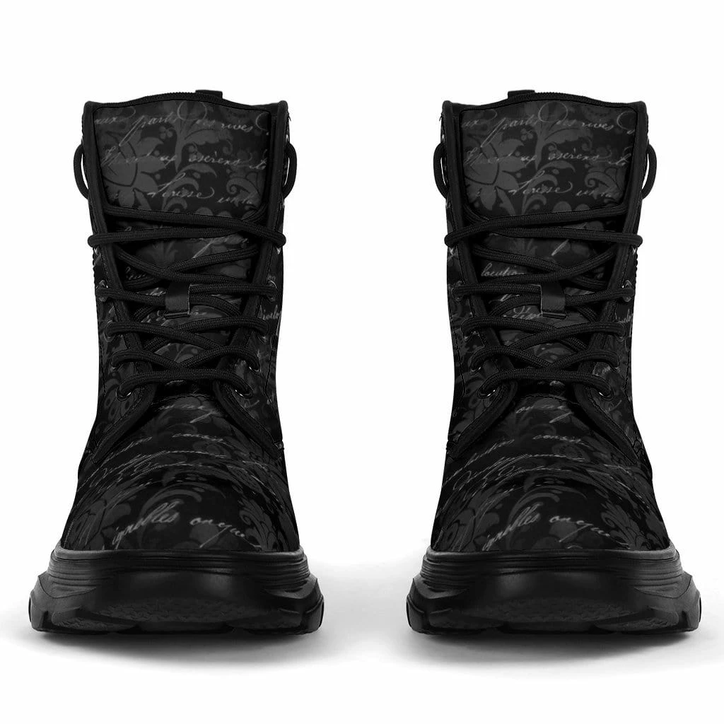 Gallery Serpentine Gothic French Script Chunky Boots, FREE Shipping 4 Gallery Serpentine Gothic French Script Chunky Boots, FREE Shipping - Image 2