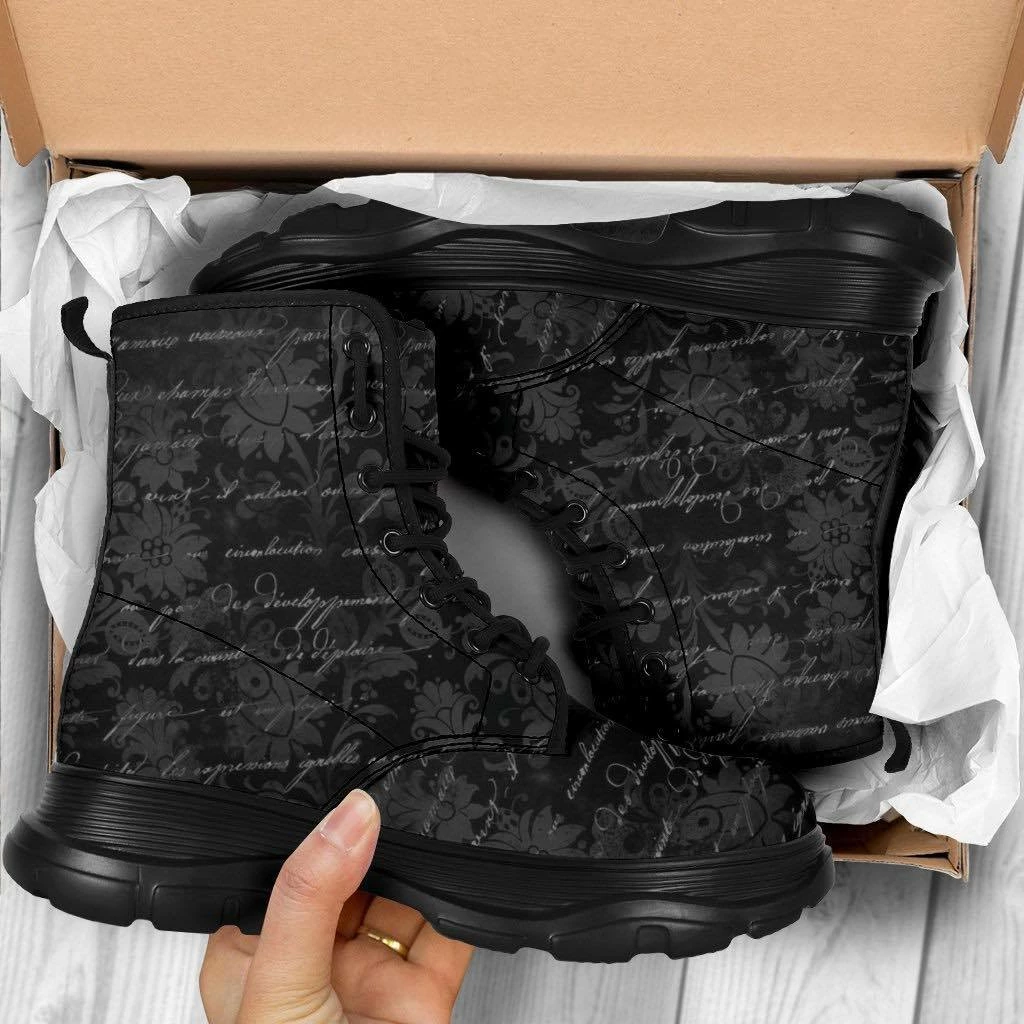 Gallery Serpentine Gothic French Script Chunky Boots, FREE Shipping 6 Gallery Serpentine Gothic French Script Chunky Boots, FREE Shipping - Image 4