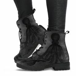 Gallery Serpentine Straight Up Kraken, Men's Vegan Boots, FREE Shipping -AKUMU INK shop REG62ACTHULLUSTEAMPUNKBOOTS1