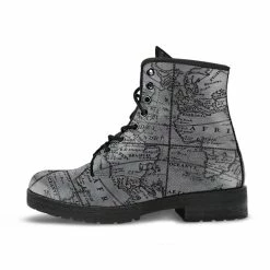 Gallery Serpentine Vintage Map, Men's Vegan Boots, FREE Shipping -AKUMU INK shop REG63VINTAGEMAPBOOTS