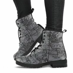 Gallery Serpentine Vintage Map, Men's Vegan Boots, FREE Shipping -AKUMU INK shop REG63VINTAGEMAPBOOTS1