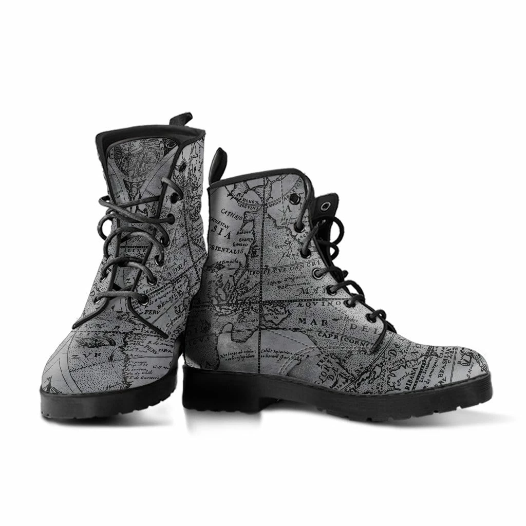 Gallery Serpentine Vintage Explorer's Map, Vegan Women's Boots, FREE Shipping 6 Gallery Serpentine Vintage Explorer's Map, Vegan Women's Boots, FREE Shipping - Image 4