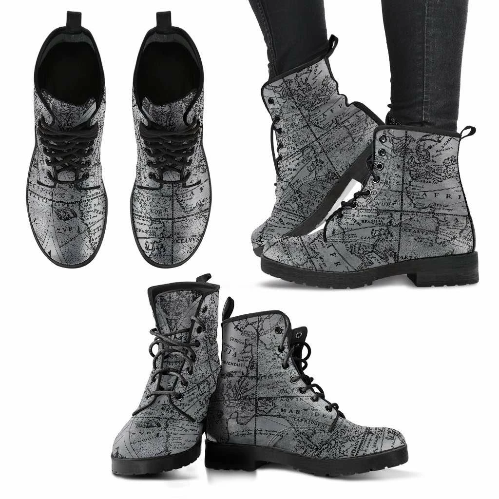 Gallery Serpentine Vintage Explorer's Map, Vegan Women's Boots, FREE Shipping 7 Gallery Serpentine Vintage Explorer's Map, Vegan Women's Boots, FREE Shipping - Image 5