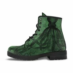 Gallery Serpentine Straight Up Kraken Green, Men's Vegan Boots, FREE Shipping -AKUMU INK shop REG66CTHULHUGREEN