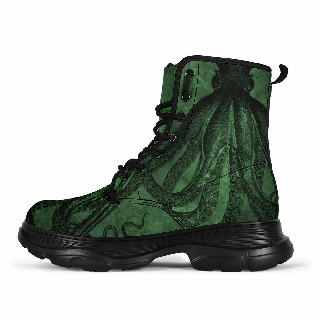Gallery Serpentine Deep Sea Green Kraken Chunky Boots, FREE Shipping 5 Gallery Serpentine Deep Sea Green Kraken Chunky Boots, FREE Shipping - Image 3