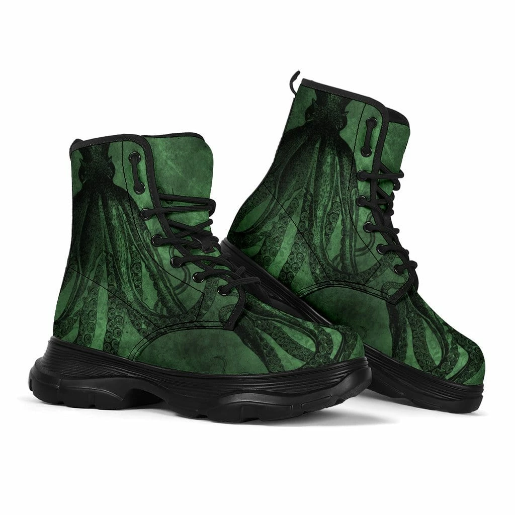 Gallery Serpentine Deep Sea Green Kraken Chunky Boots, FREE Shipping 4 Gallery Serpentine Deep Sea Green Kraken Chunky Boots, FREE Shipping - Image 2