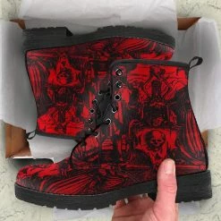 Gallery Serpentine Blood Dance Of Death, Men's Vegan Boots, FREE Shipping -AKUMU INK shop REG76DANCEOFDEATHRED4