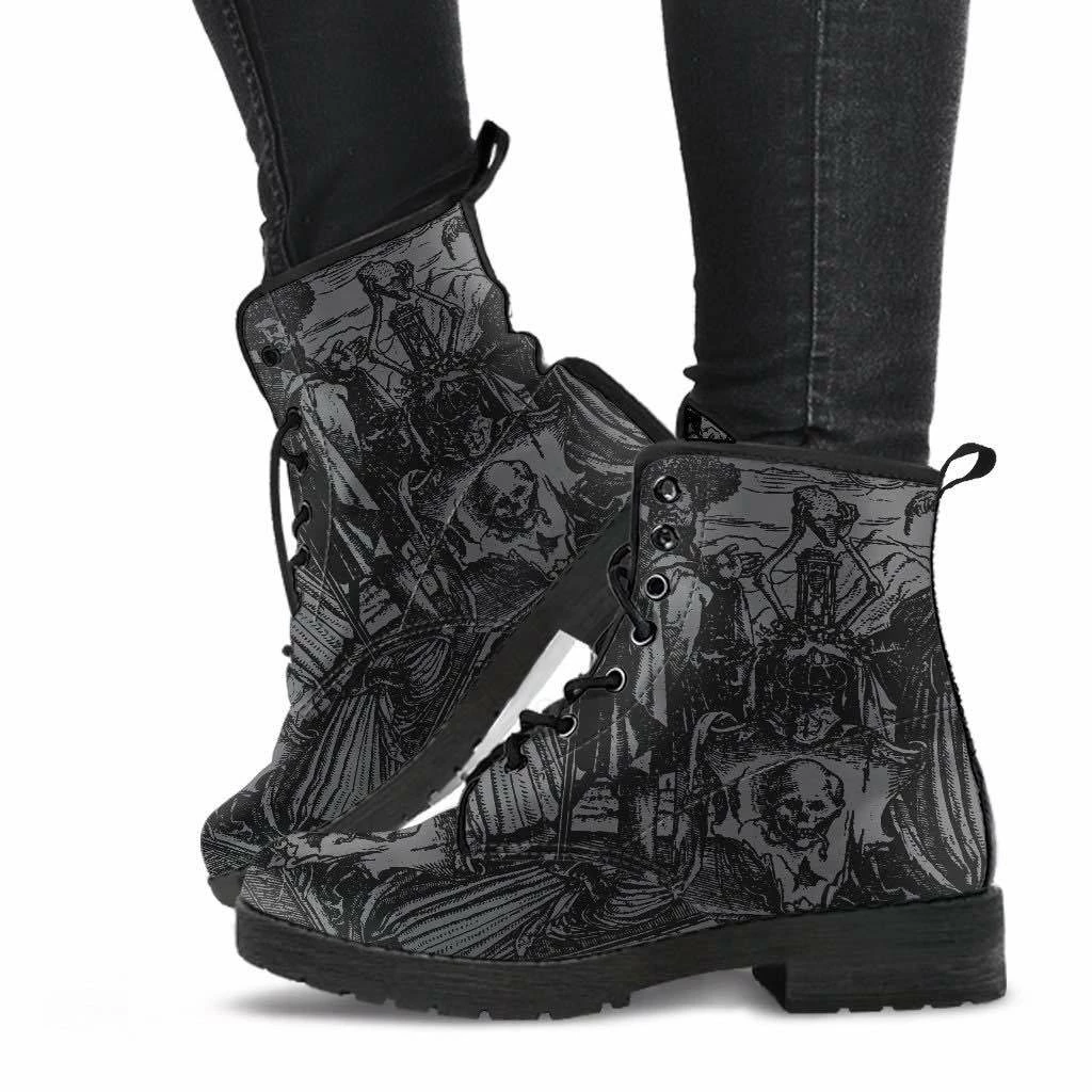 Gallery Serpentine Dance Of Death Grey, Women's Vegan Boots, FREE Shipping 7 Gallery Serpentine Dance Of Death Grey, Women's Vegan Boots, FREE Shipping - Image 5