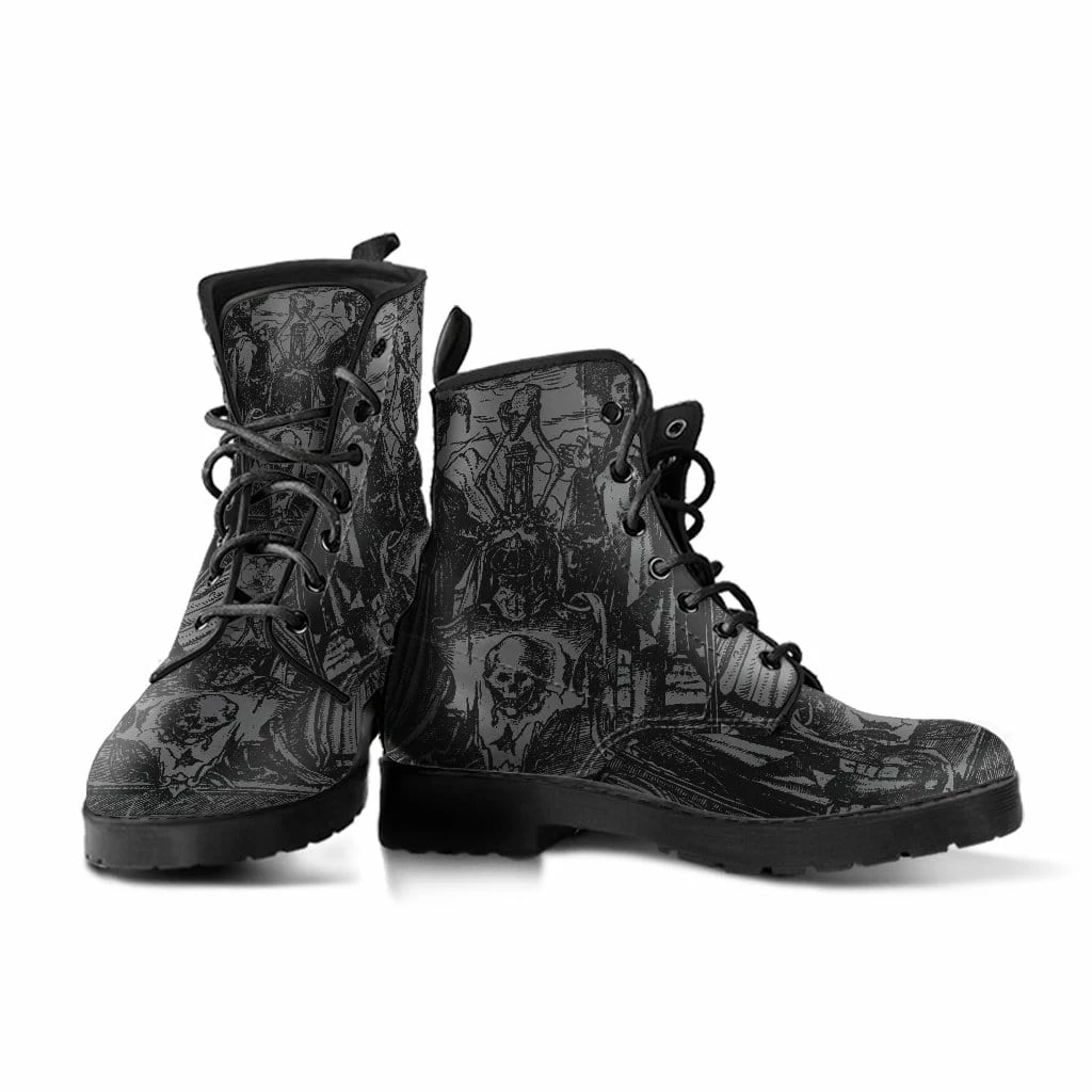 Gallery Serpentine Dance Of Death Grey, Women's Vegan Boots, FREE Shipping 6 Gallery Serpentine Dance Of Death Grey, Women's Vegan Boots, FREE Shipping - Image 4
