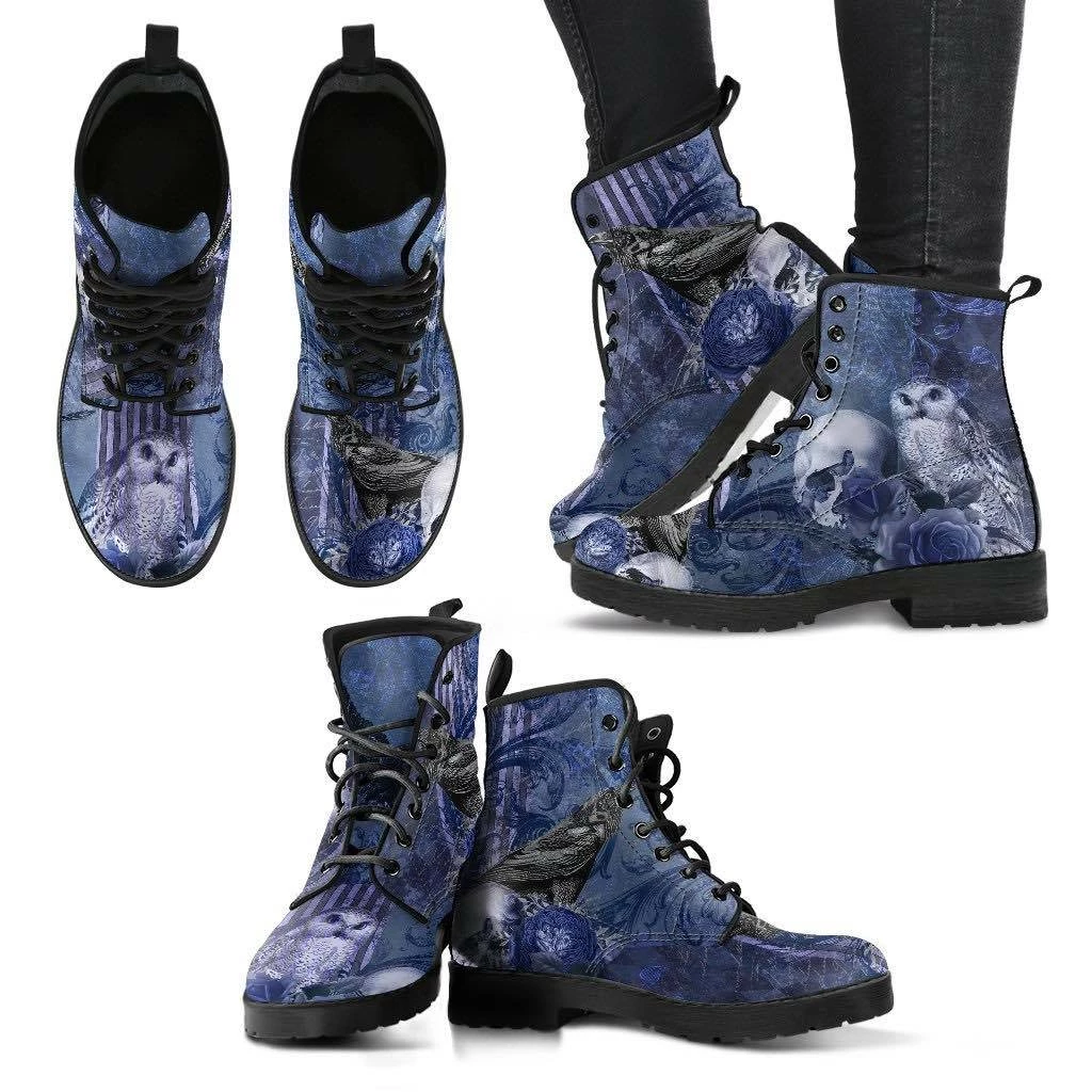 Gallery Serpentine Gothic Blue Memento Vegan Women's Boots, FREE Shipping 6 Gallery Serpentine Gothic Blue Memento Vegan Women's Boots, FREE Shipping - Image 4