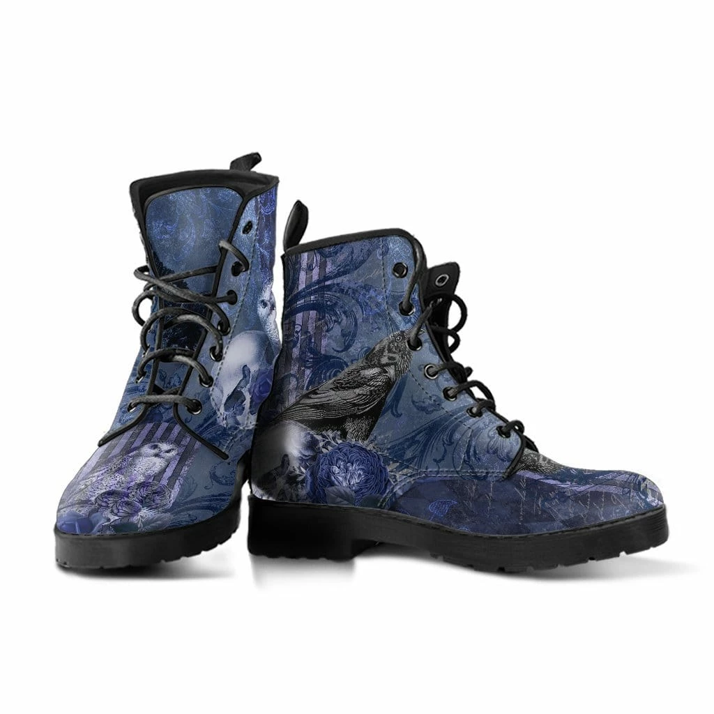 Gallery Serpentine Gothic Blue Memento Vegan Women's Boots, FREE Shipping 4 Gallery Serpentine Gothic Blue Memento Vegan Women's Boots, FREE Shipping - Image 2