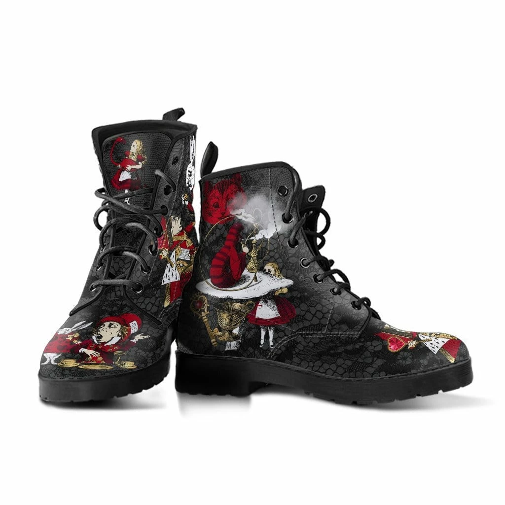 Gallery Serpentine Alice In Wonderland Gothic Lace, Men's Vegan Boots, FREE Shipping 5 Gallery Serpentine Alice In Wonderland Gothic Lace, Men's Vegan Boots, FREE Shipping - Image 3