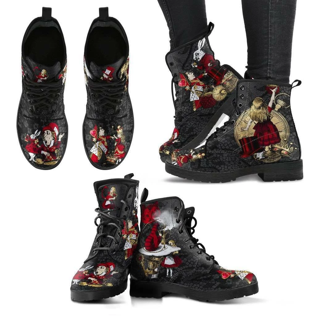 Gallery Serpentine Alice In Wonderland Gothic Lace, Vegan Women's Boots, FREE Shipping 8 Gallery Serpentine Alice In Wonderland Gothic Lace, Vegan Women's Boots, FREE Shipping - Image 6