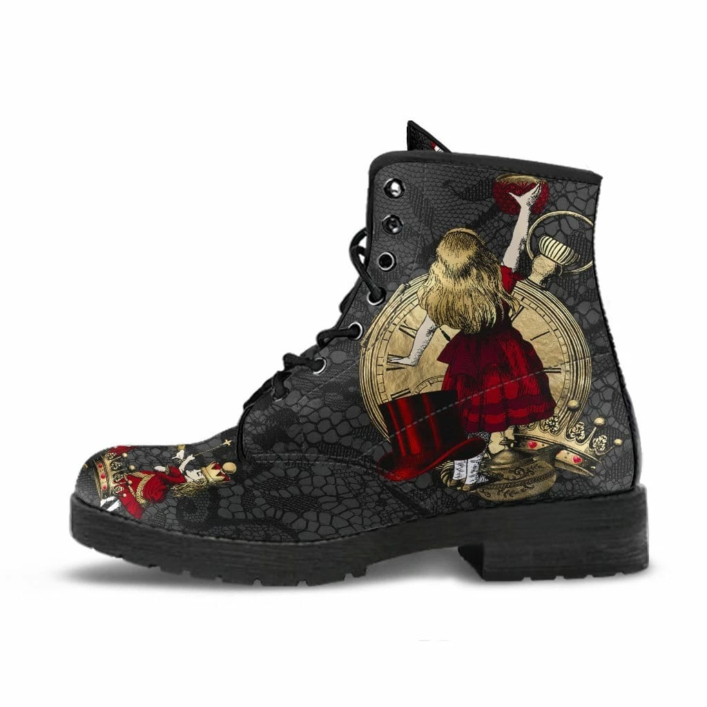 Gallery Serpentine Alice In Wonderland Gothic Lace, Men's Vegan Boots, FREE Shipping 8 Gallery Serpentine Alice In Wonderland Gothic Lace, Men's Vegan Boots, FREE Shipping - Image 6