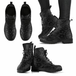 Gallery Serpentine Black Gothic Lace On Grey Vegan Women's Boots, FREE Shipping 12 Gallery Serpentine Black Gothic Lace On Grey Vegan Women's Boots, FREE Shipping -AKUMU INK shop REG813