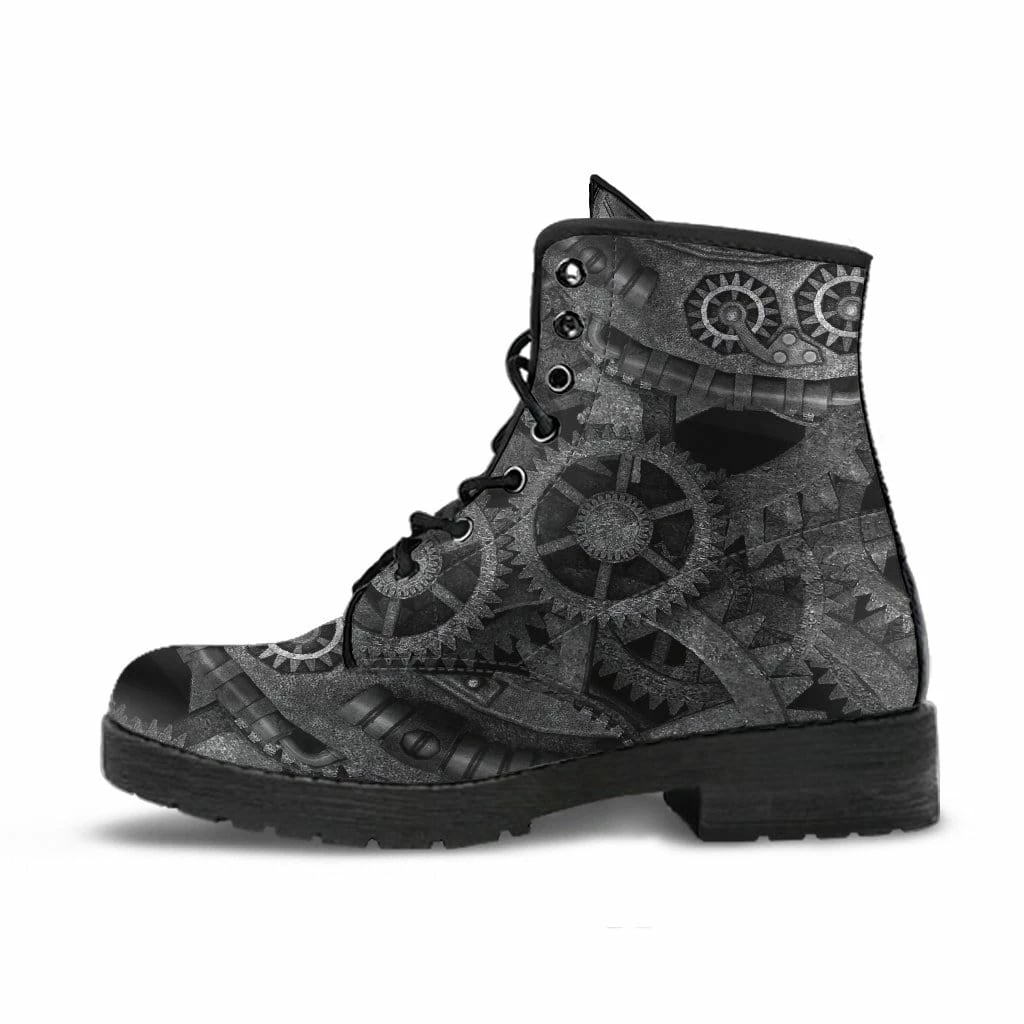 Gallery Serpentine Grey Steampunk Vegan Women's Boots, FREE Shipping 6 Gallery Serpentine Grey Steampunk Vegan Women's Boots, FREE Shipping - Image 4