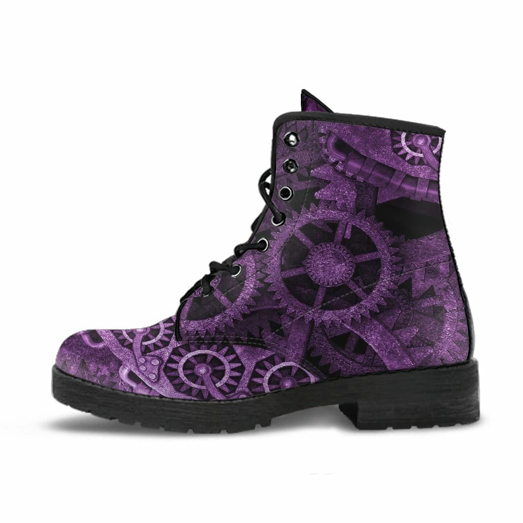 Gallery Serpentine Purple Steampunk Men's Vegan Boots, FREE Shipping 4 Gallery Serpentine Purple Steampunk Men's Vegan Boots, FREE Shipping - Image 2