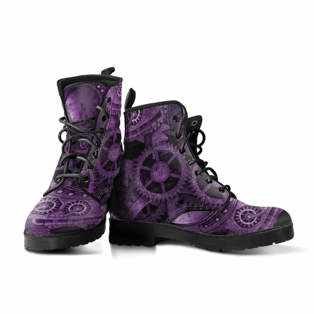 Gallery Serpentine Purple Steampunk Men's Vegan Boots, FREE Shipping 6 Gallery Serpentine Purple Steampunk Men's Vegan Boots, FREE Shipping - Image 4