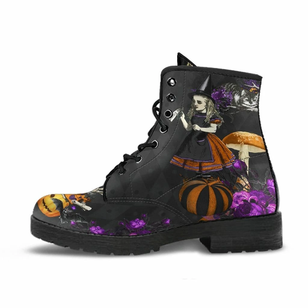 Gallery Serpentine Alice Halloween Wonderland, Vegan Women's Boots, FREE Shipping 4 Gallery Serpentine Alice Halloween Wonderland, Vegan Women's Boots, FREE Shipping - Image 2
