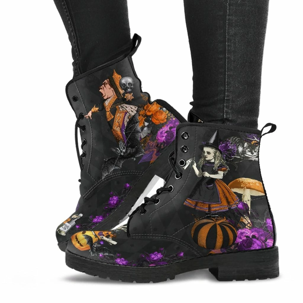 Gallery Serpentine Alice Halloween Wonderland, Vegan Women's Boots, FREE Shipping 6 Gallery Serpentine Alice Halloween Wonderland, Vegan Women's Boots, FREE Shipping - Image 4