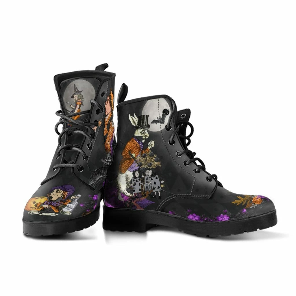 Gallery Serpentine Alice Halloween Wonderland, Vegan Women's Boots, FREE Shipping 5 Gallery Serpentine Alice Halloween Wonderland, Vegan Women's Boots, FREE Shipping - Image 3
