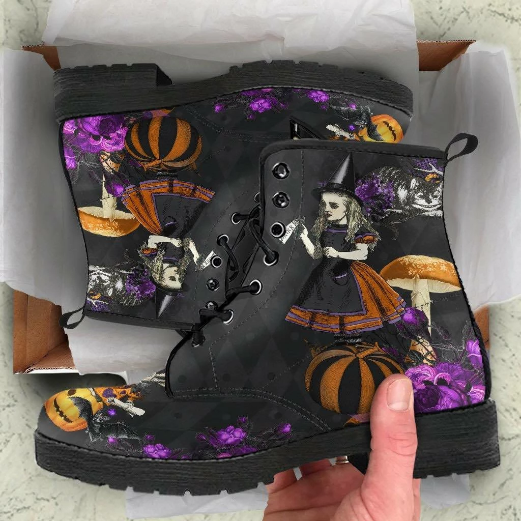 Gallery Serpentine Alice Halloween Wonderland, Vegan Women's Boots, FREE Shipping 8 Gallery Serpentine Alice Halloween Wonderland, Vegan Women's Boots, FREE Shipping - Image 6