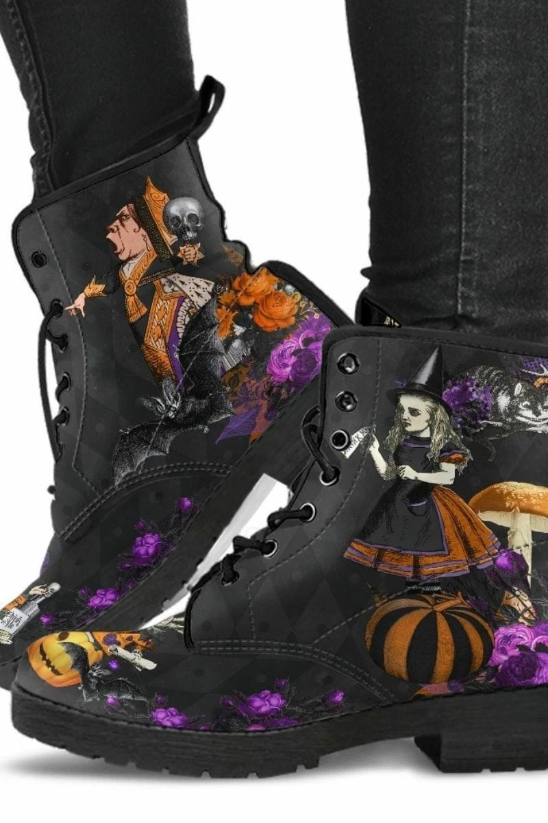 Gallery Serpentine Alice Halloween Wonderland, Vegan Women's Boots, FREE Shipping 3 Gallery Serpentine Alice Halloween Wonderland, Vegan Women's Boots, FREE Shipping