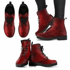 Gallery Serpentine Red Gothic Grunge, Vegan Women's Boots, FREE SHIPPING -AKUMU INK shop REG95REDGOTHICGRUNGE3
