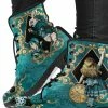 Gallery Serpentine Teal Alice In Wonderland Vegan Women's Boots, FREE Shipping -AKUMU INK shop REGAG1TealAIWboots