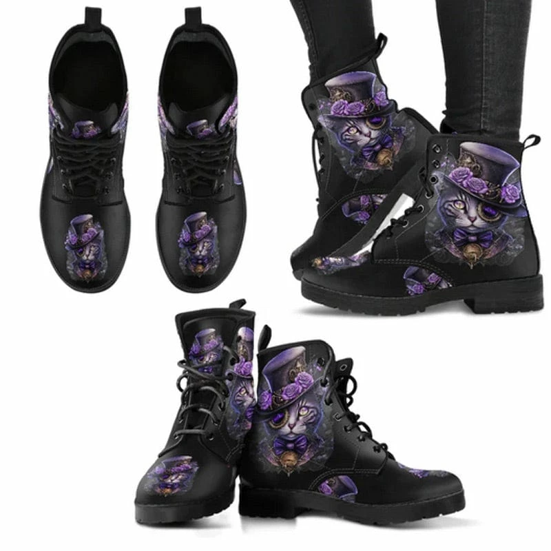 Gallery Serpentine Purple Steampunk Cat, Women's Boots, FREE Shipping 6 Gallery Serpentine Purple Steampunk Cat, Women's Boots, FREE Shipping - Image 4
