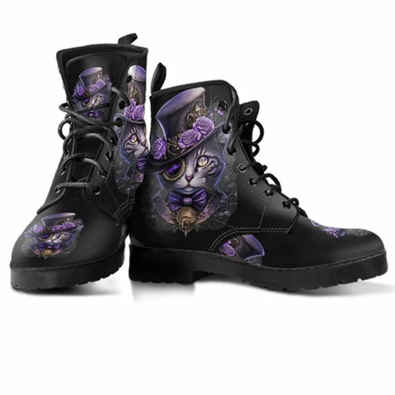 Gallery Serpentine Purple Steampunk Cat, Women's Boots, FREE Shipping 5 Gallery Serpentine Purple Steampunk Cat, Women's Boots, FREE Shipping - Image 3
