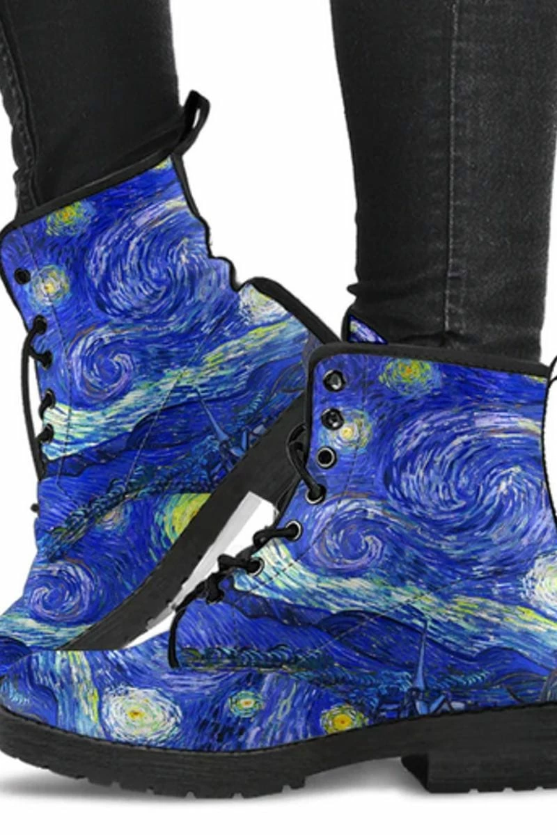 Gallery Serpentine Starry Night Van Gogh Women's Boots, FREE Shipping 3 Gallery Serpentine Starry Night Van Gogh Women's Boots, FREE Shipping