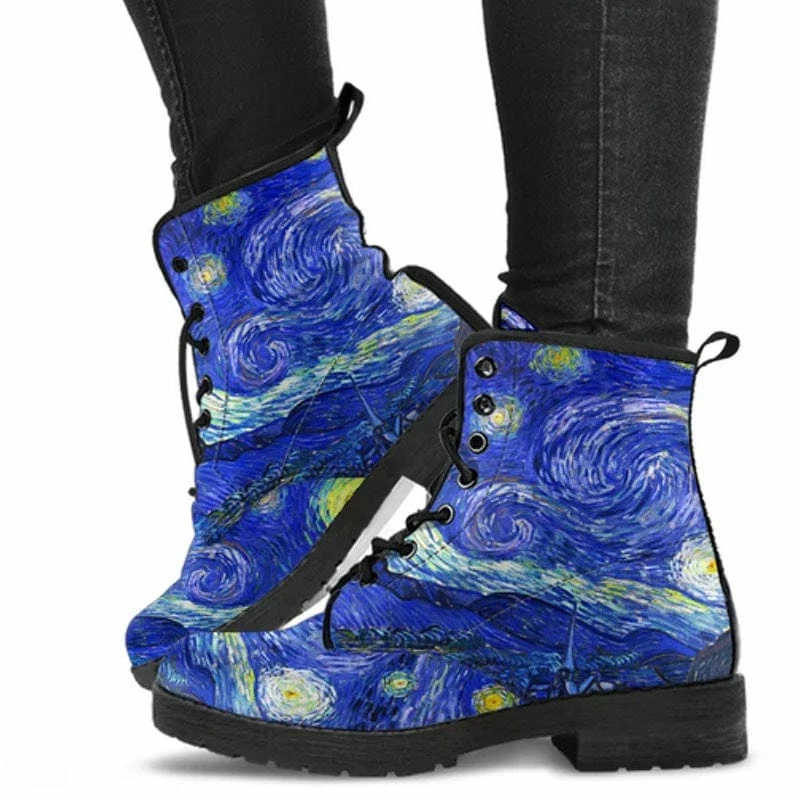 Gallery Serpentine Starry Night Van Gogh Women's Boots, FREE Shipping 7 Gallery Serpentine Starry Night Van Gogh Women's Boots, FREE Shipping - Image 5