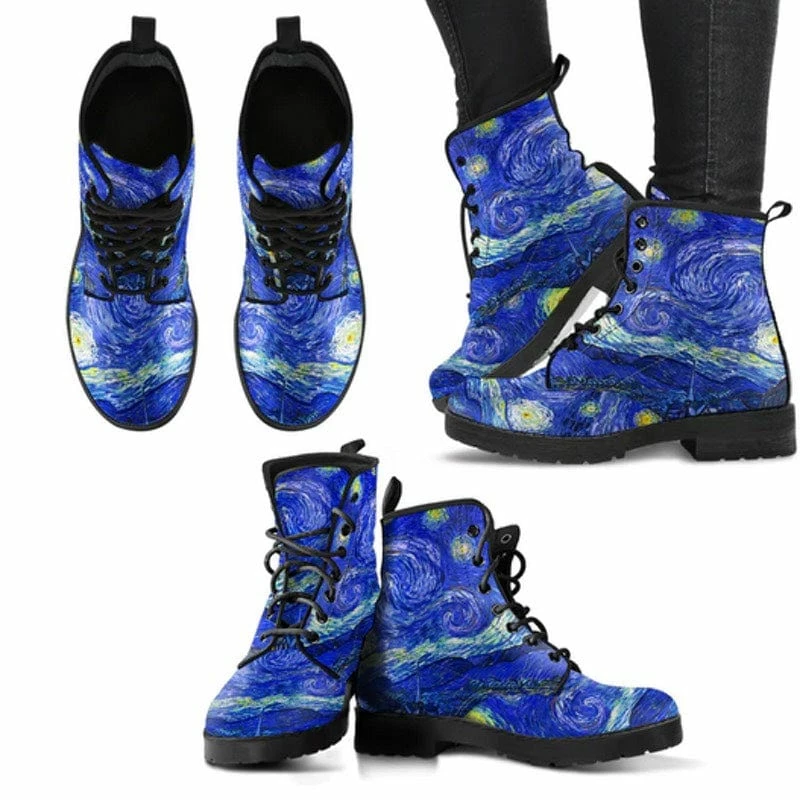 Gallery Serpentine Starry Night Van Gogh Women's Boots, FREE Shipping 8 Gallery Serpentine Starry Night Van Gogh Women's Boots, FREE Shipping - Image 6
